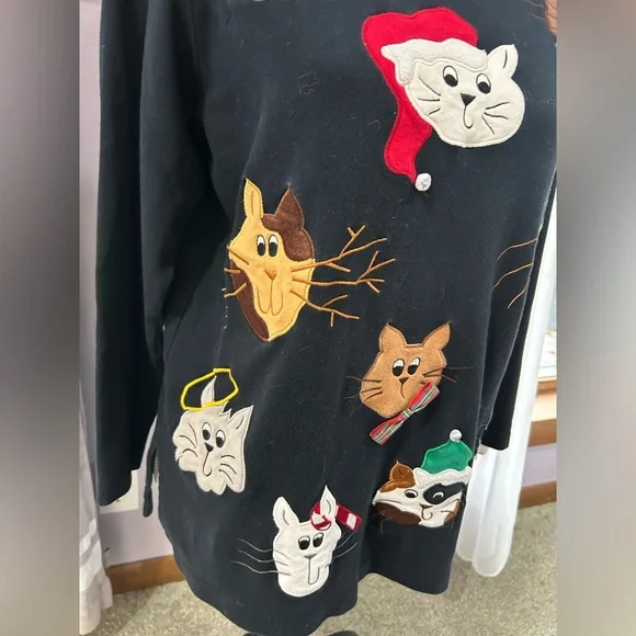 Vintage Holiday Cat Top - Picture 5 of 8